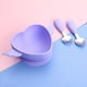 thumbnail image 1 of 1set Heart Shaped Silicone Bowl Set With Spoon And Fork, Baby Cutlery Set With Storage Box For Self-Feeding Training, Baby Elbow Food Supplement Fork Spoon, Bendable Rice Spoon, Food Silicone Elbow Sp, 1 of 4