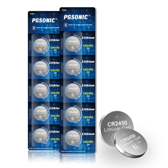 Batería PGSONIC CR2450 3V de Litio en Moneda Paquete de 10