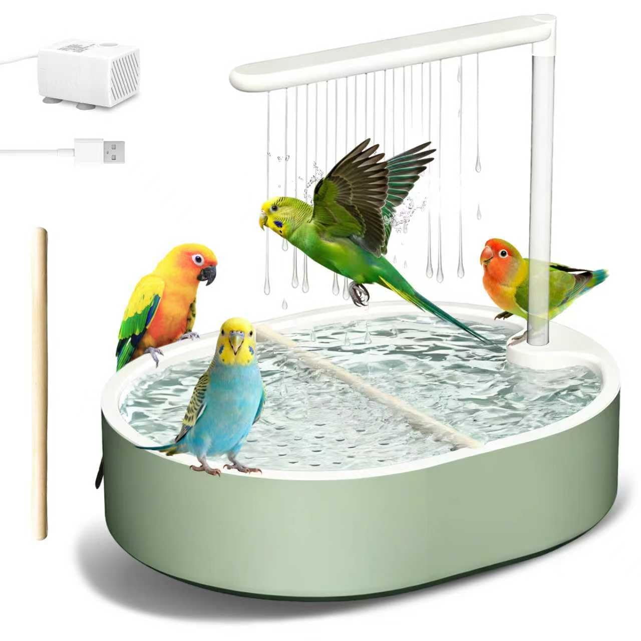 Baño para Aves POMFAEE con Ducha Automática y Bomba