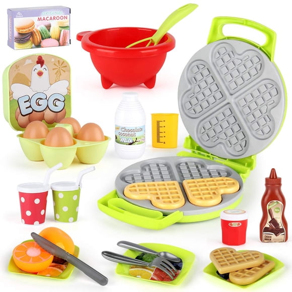 Waffle Play Food Toys LiDi RC, paquete de 27 unidades para niños pequeños