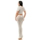 thumbnail image 5 of Saronite Conjunto de Top Corto de Manga Corta Transparente Liso y Falda Larga Ajustable con Cordones, Blanco (para Mujer), 5 of 5