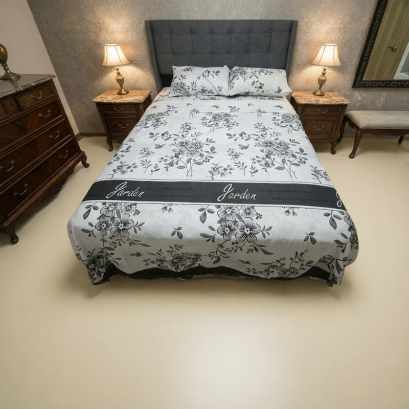 Genérico - Juego De Sabanas 100% Algodón King + 1 Funda Para Almohada 50x70cm