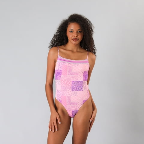 Traje Baño Amarras Espalda Flores Mujer 33908-65