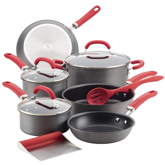 Set de utensilios de cocina Rachael Ray Create Delicious de 11 piezas, color rojo