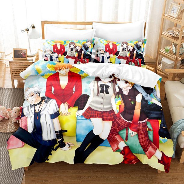 Anime Fruits Basket Bedding Set Single Twin Full Size Bed Set Adult Kid Bedroom Duvetcover Sets Home Textile Bed Sheets