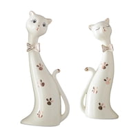 Magideal - Esculturas De Gatos De Pareja Decorativas Para Estanterías, Mesitas De Noche, Escritorio, Decoración De Tartas, Estatuas De Gatos, Escultura Abstracta