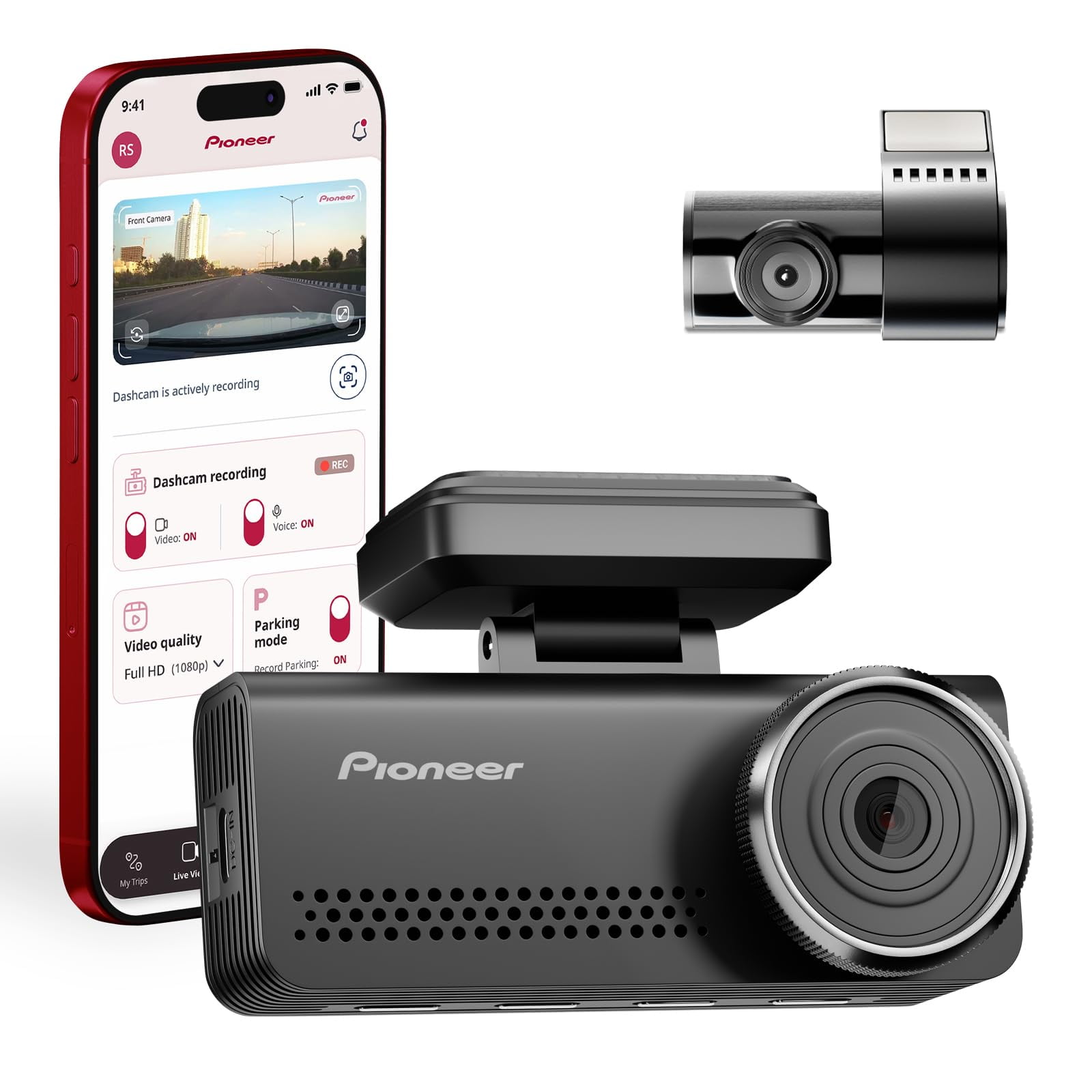 Cámara De Salpicadero Pioneer Vrec-z820dc Con Cámara Dual Frontal 4k Y Cámara Trasera 1080p