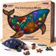 thumbnail image 1 of Goldbird Creations Rompecabezas de madera para adultos, 200 piezas, forma de ballena, 1 of 8