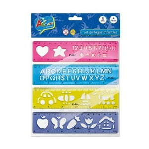 Mitienda - Set 4 Reglas Con Diseños Y Colores Nomógrafos