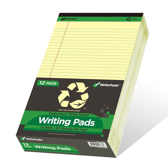Blocs de notas legal KAISA 12 unidades 600 hojas 22x35 cm Amarillo
