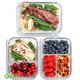 thumbnail image 1 of Los recipientes de vidrio para preparación de comidas se adaptan a compartimentos fuertes y saludables de 1/2/3, 1 of 9