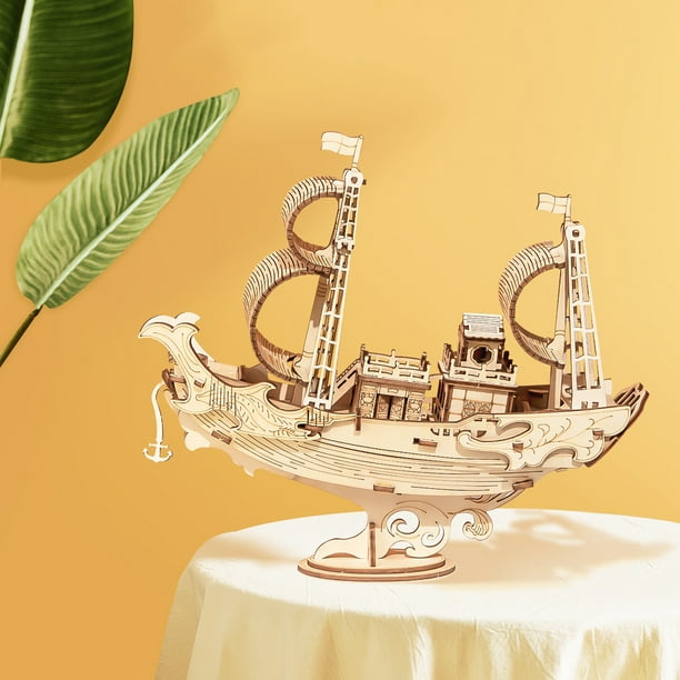 Wooden Puzzle Of 3D Three-dimensional Ship Model
