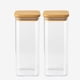 thumbnail image 1 of Set 2 Frascos Hermetico 680mL Cuadrado Vidrio 20cm Tapa Bambú, 1 of 3