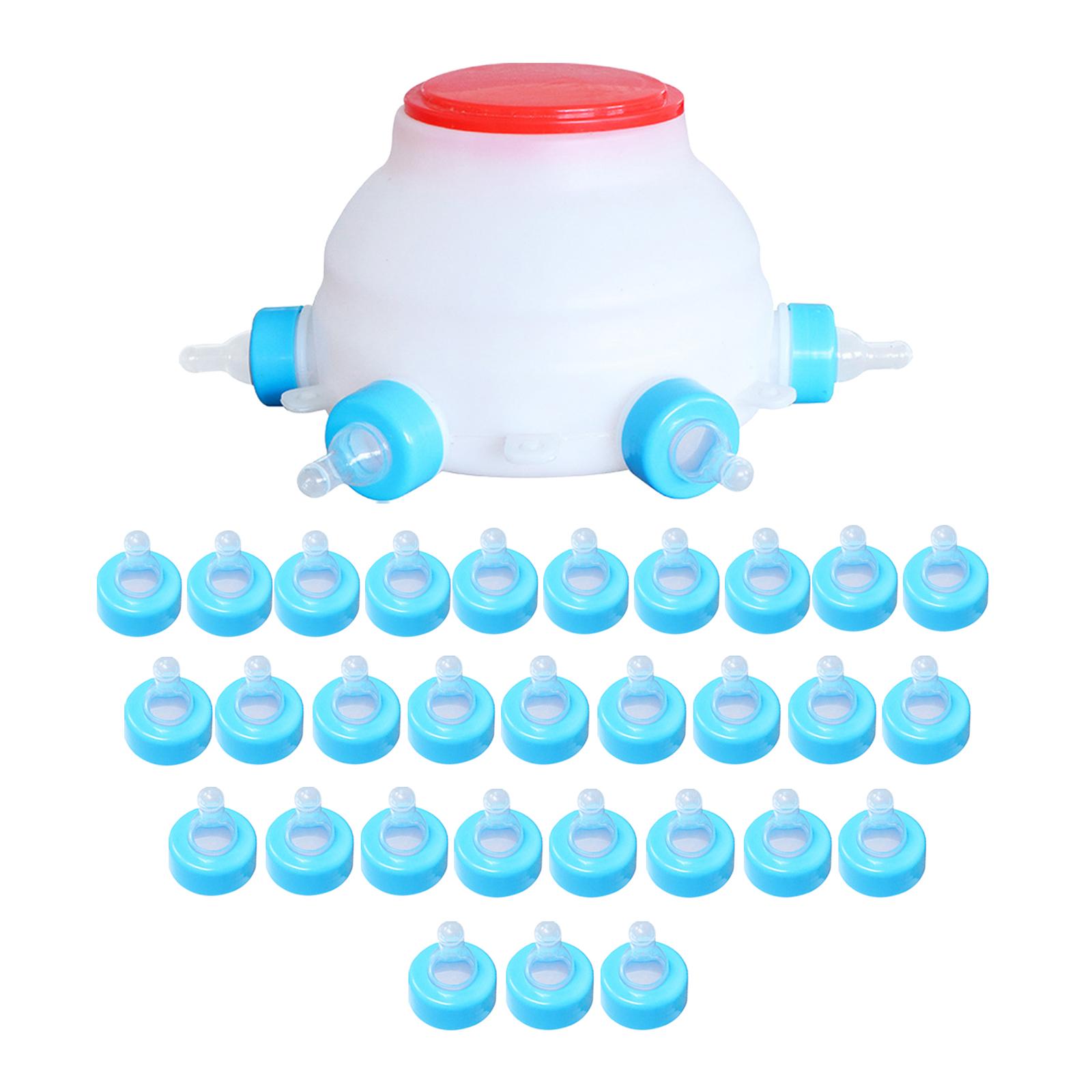 Magideal - Biberón Para Corderos, Suministros Para Alimentación De Corderos, Biberón Para Granjas, Biberones, Biberones Redondos, Biberones Para Ovejas Y Cerdos, Con 30 Boquillas De Repuesto