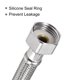 thumbnail image 5 of Conector de línea de suministro para grifo de 8" Uxcell, G1/2 hembra x G1/2 macho, manguera de suministro de agua de acero inoxidable 304, paquete de 2, 5 of 7