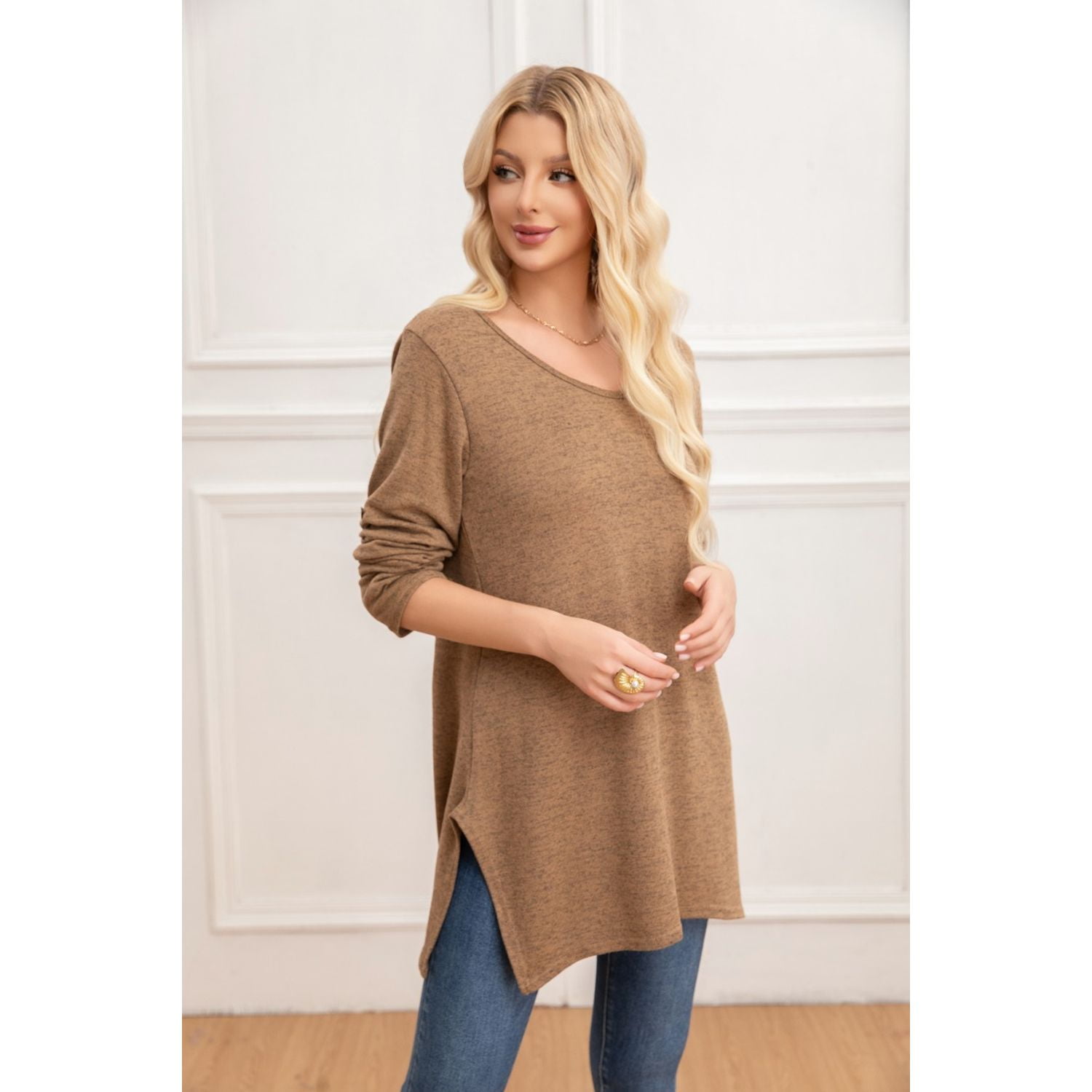 Likeshop - Sweater Mini Vestido Corto Tejido Abertura Lazo Espalda 2005