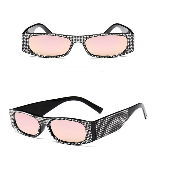 1pc, Bling Fashion Sunglasses Men And Women Retro Rectangular Y2k Fashionable Holiday Accessories, Summer Party Favors