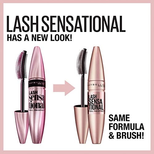 Maybelline Mascara lavable Lash Sensational, negro-marrón, 0.32 fl oz (el empaque puede variar)