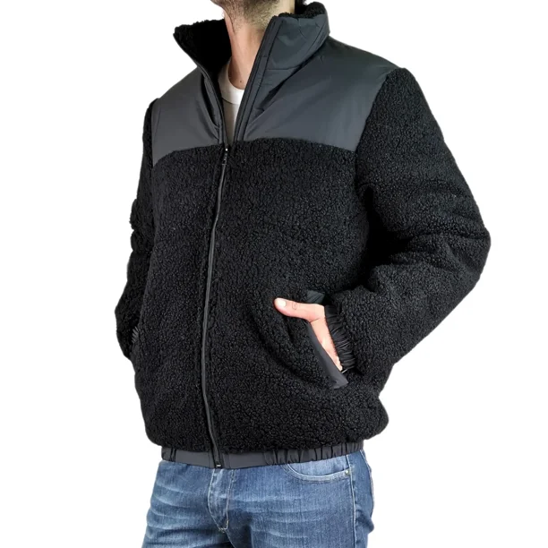 Chaqueta Teddy Hombre Tipo Corderito Gruesa Bolsillos 602