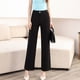 thumbnail image 5 of Nuevos Pantalones de Pierna Recta para Mujer de Primavera y Verano, Pantalones Sueltos Negros, Pantalones de Pierna Ancha con Cintura Elástica, Pantalones Casuales para Mujer, 5 of 8