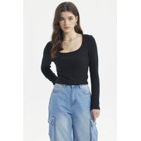 Fashionspark - Polera Mujer Rib Negro - Lll