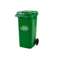 All Clean - Basurero Contenedor 120 Litros Verde Con Ruedas