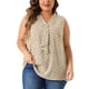 thumbnail image 1 of Agnes Orinda Blusas Clásicas Sin Mangas con Cuello en V y Lazo de Lunares para Mujer Talla Grande 5X Caqui Claro, 1 of 6