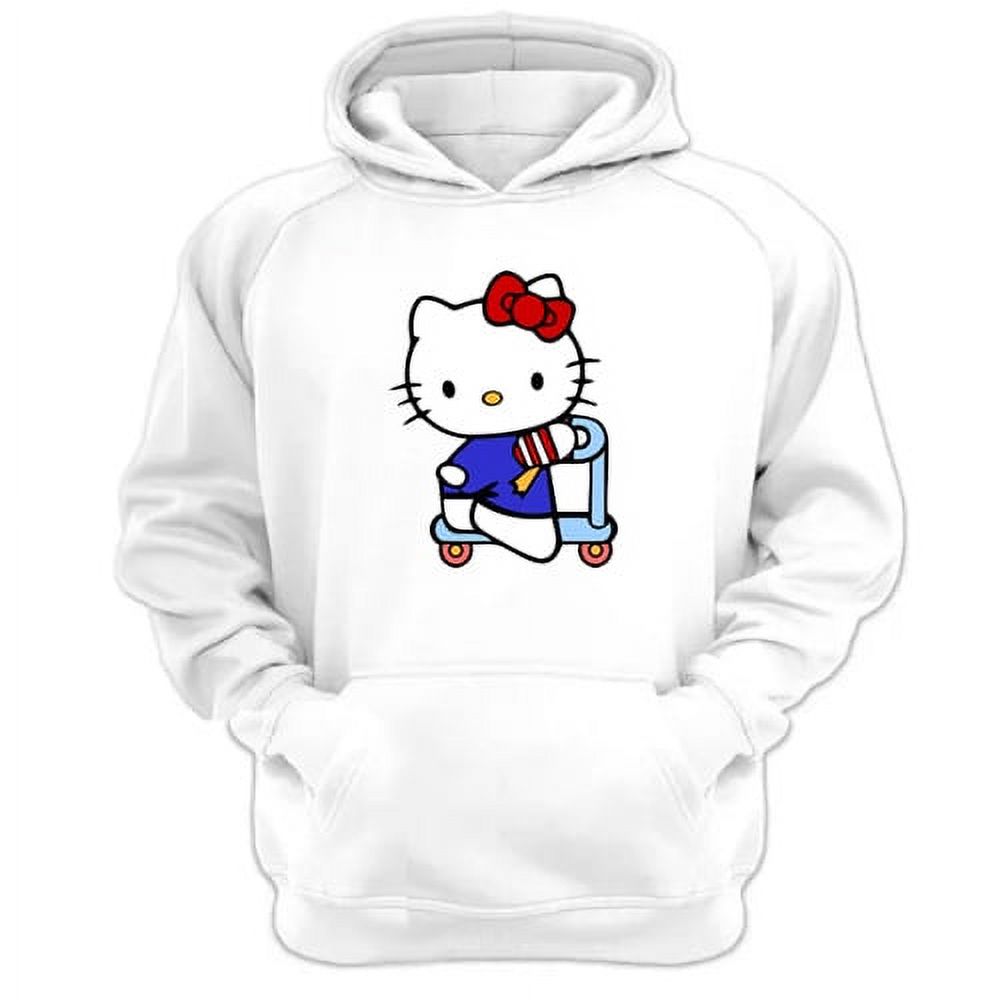 Genérico - Polerón Canguro Gatita Kitty Blanco Talla M Unisex