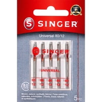 Agujas Para Máquina De Coser Singer 04735 Universal 80/12 Paquete De 5
