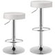 thumbnail image 1 of Taburetes de bar COSTWAY modernos giratorios sin respaldo piel sintética color blanco, 1 of 3