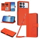 thumbnail image 1 of Funda Cartera Trébol para Xiaomi Poco F6 Pro con Ranuras Tarjetas y Carga Inalámbrica Naranja, 1 of 6