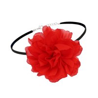 Ioensy - Collar De Flores Gargantilla Collar De Flores Para Banquetes Halloween Boda Rojo