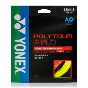 Cuerda De Tenis Yonex Polytour Pro 16L/1.25Mm Amarilla 12 Mt