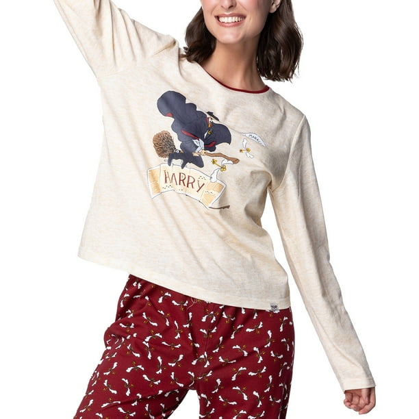 Conjunto Pijama Pijama Hogwarts Mujer Pijama Largo Mujer Algodón
