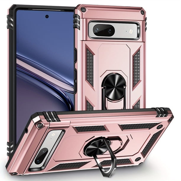 Military-Grade Protection for Your Google Pixel 7A: Heavy Duty Armor Case with Magnetic Ring Stand Phone Cover (Black)
