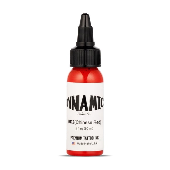 Tinta de tatuaje Dynamic Color Co, roja china, 30 ml, vegana, esterilizada