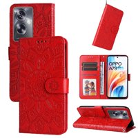 Funda Tipo Cartera Foxdock Para Oppo A79 5G , Diseño Girasol En Relieve, Cuero Pu, Cierre Magnético, Soporte Y Tarjetero