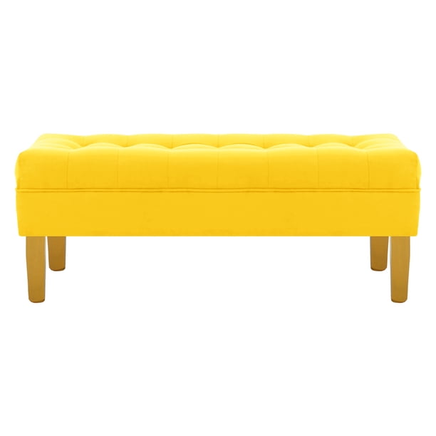 Banqueta Wood 2c Felpa 01 Amarillo