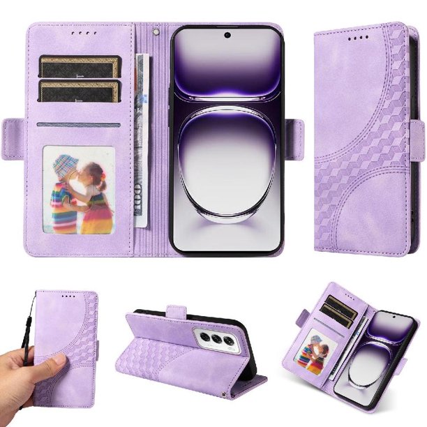Carcasa FOXDOCK OPPO Reno 12 5G de cuero PU, diseño acolchado clásico, protección contra caídas y rayones