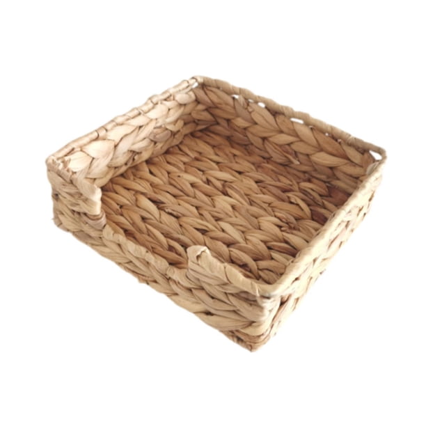 Cesta de almacenamiento hecha a mano, bandeja tejida a mano, organizador tejido decorativo, cesta de frutas para aperitivos, frutas, mesa de café y be