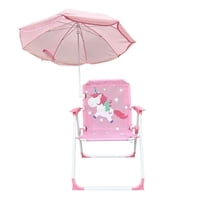 Babyluna - Silla Plegable Camping Animales Niños Con Sombrilla Rosado