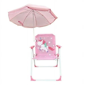 Babyluna - Silla Plegable Camping Animales Niños Con Sombrilla Rosado