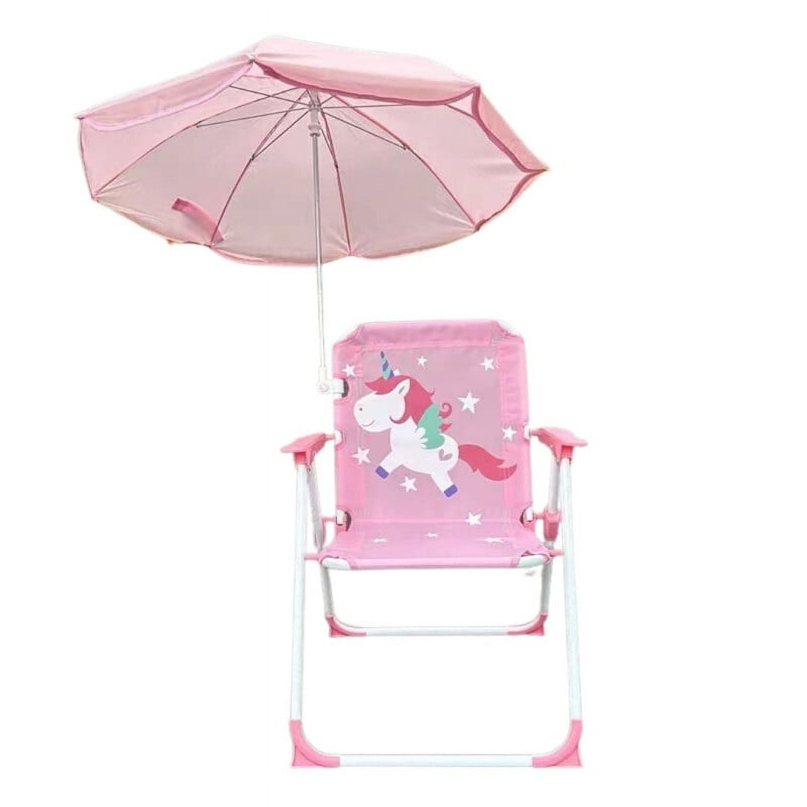 Babyluna - Silla Plegable Camping Animales Niños Con Sombrilla Rosado