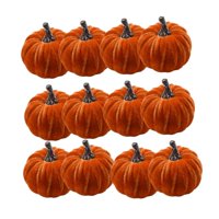 Bothyi - 12 Calabazas Artificiales De Terciopelo Decorativas Para El Hogar, Mini Decoraciones Navideñas De Otoño, Sin Cordón