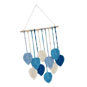 Bothyi - Tapiz Tejido Bohemio Para Colgar En La Pared De Macramé, Decoración Elegante Para Sala De Estar, Color Azul