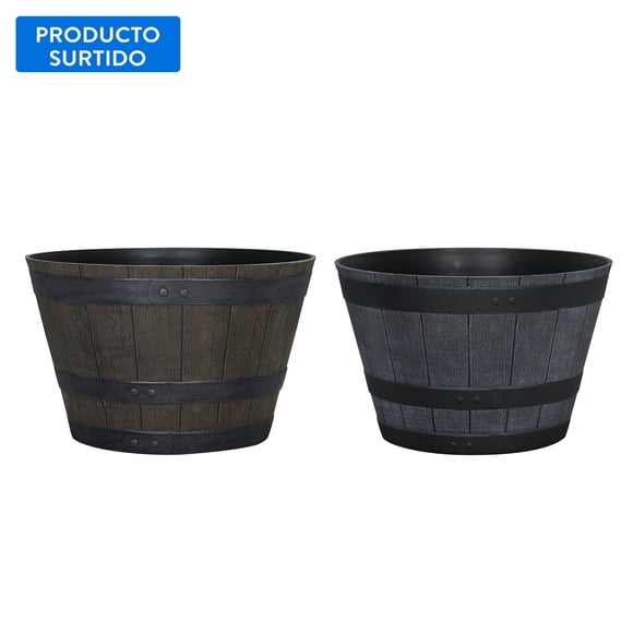 Expert gardener macetero barril 48.5cm de resina, producto surtido, 1 un