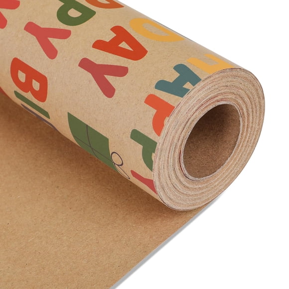 Papel de Regalo NESCCI 43x10m con Diseño de Cumpleaños en Rollo
