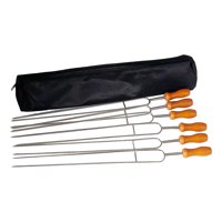 Magideal - Set De 6 Pinchos Para Asar En Barbacoa, Tenedores De Acero Inoxidable Para Parrilla Al Aire Libre;6 Tenedores Para Asar, Utensilios Para Barbacoa,