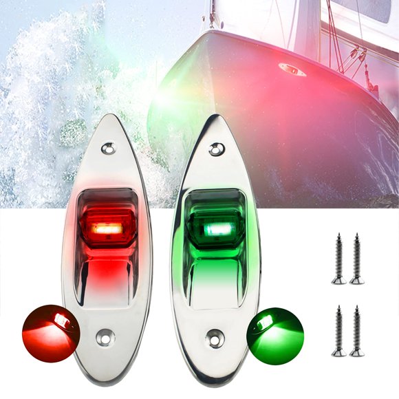 Luces de navegación para barcos Jamgoer, impermeables, LED, 12 V, acero inoxidable