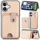 thumbnail image 1 of Funda Billetera Tejida para iPhone 16 con Soporte y Tarjetero Beige, 1 of 4
